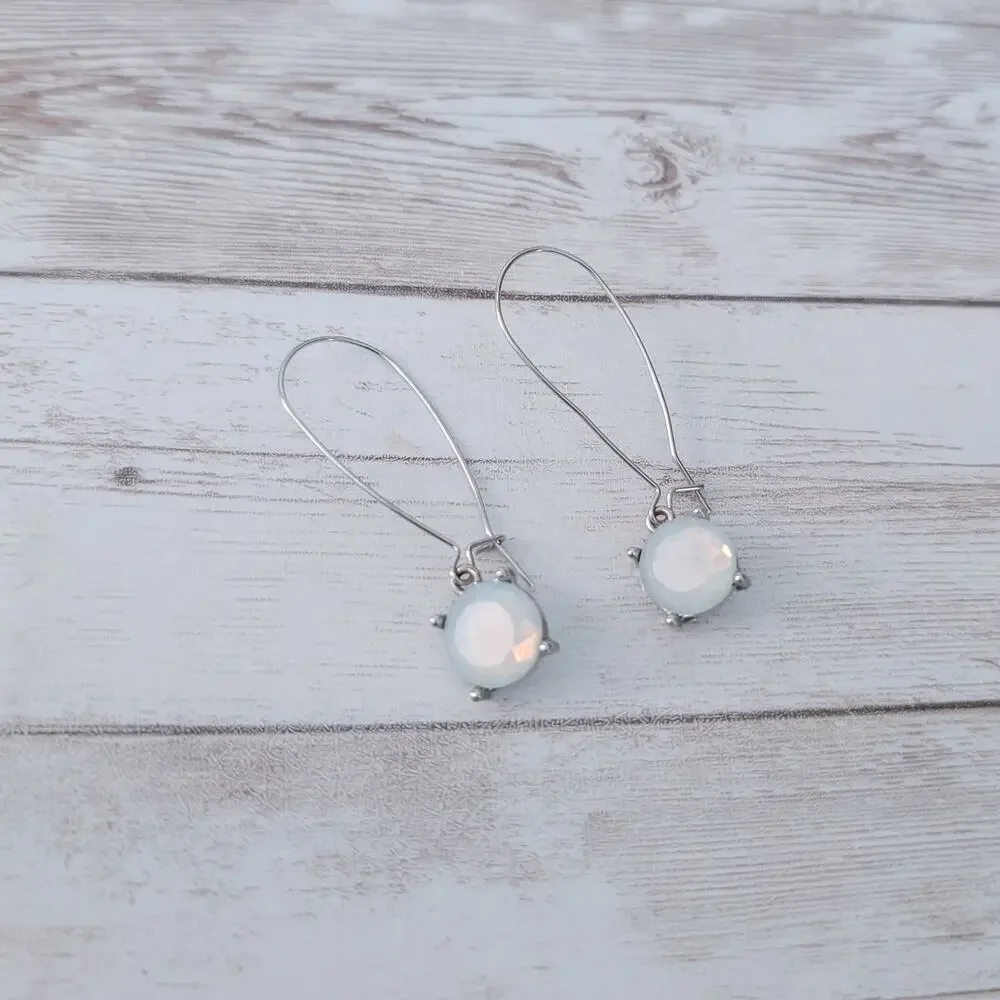 Long Frosted Dangle Earrings